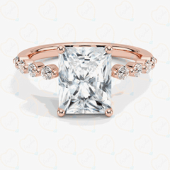 2.00 CTW Radiant Cut Solitaire With Accents Lab Grown Diamond Ring for Women