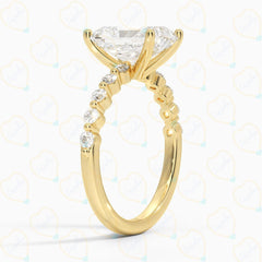 2.00 CTW Radiant Cut Solitaire With Accents Lab Grown Diamond Ring for Women