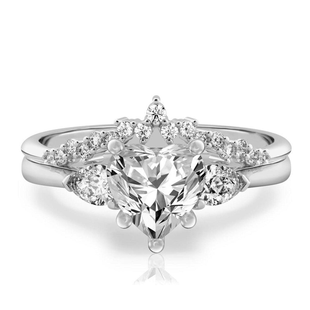 2.00 TCW Heart Cut Bridal Set Lab Grown Diamond Ring for Women