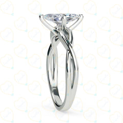 1.00 TCW Marquise Cut Twisted Lab Grown Diamond Ring for Women