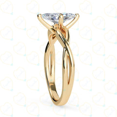 1.00 TCW Marquise Cut Twisted Lab Grown Diamond Ring for Women