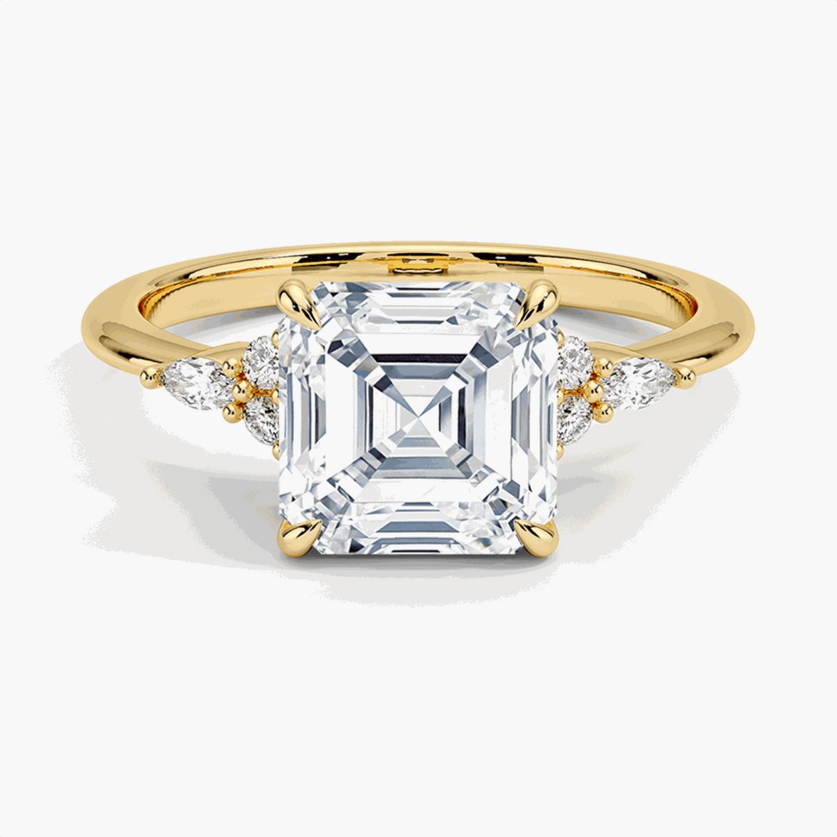 Asscher Cut 7 Stone Lab Grown Diamond Ring for Women