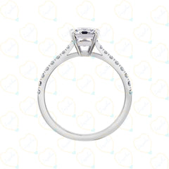 1.50 CTW Asscher Cut Solitaire With Accents Lab Grown Diamond Ring for Women