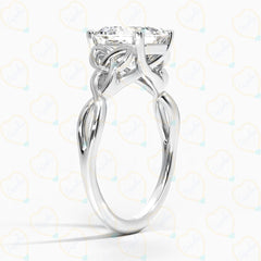 1.50 TCW Asscher Cut Twisted Lab Grown Diamond Ring for Women