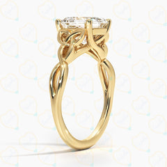 1.50 TCW Asscher Cut Twisted Lab Grown Diamond Ring for Women