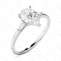 2.00 CTW Pear Cut-3 Stone Lab-Grown Diamond Ring for Women by Lazaha