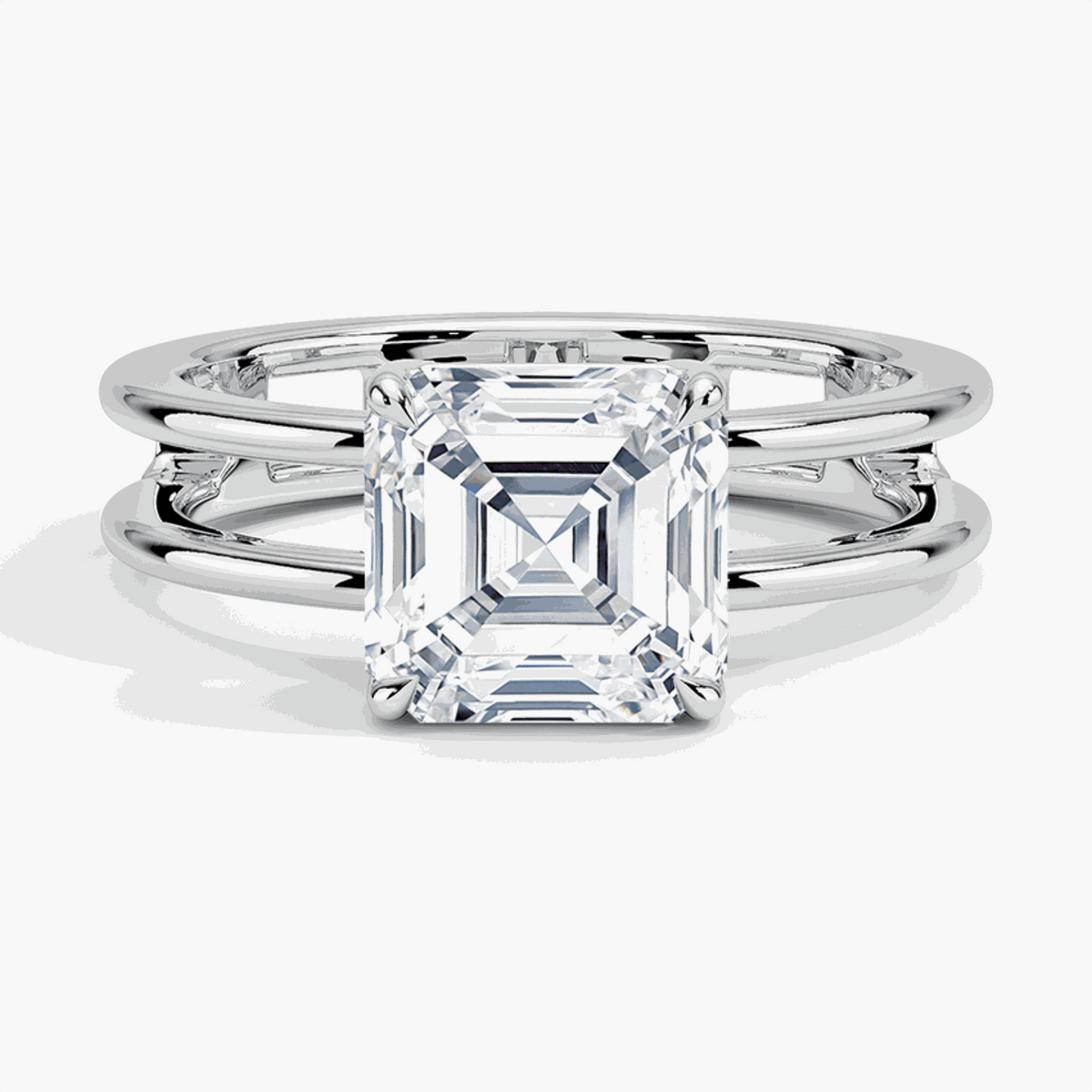 1.50 CTW Asscher Cut Unique Lab Grown Diamond Ring for Women