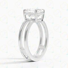 1.50 CTW Asscher Cut Unique Lab Grown Diamond Ring for Women