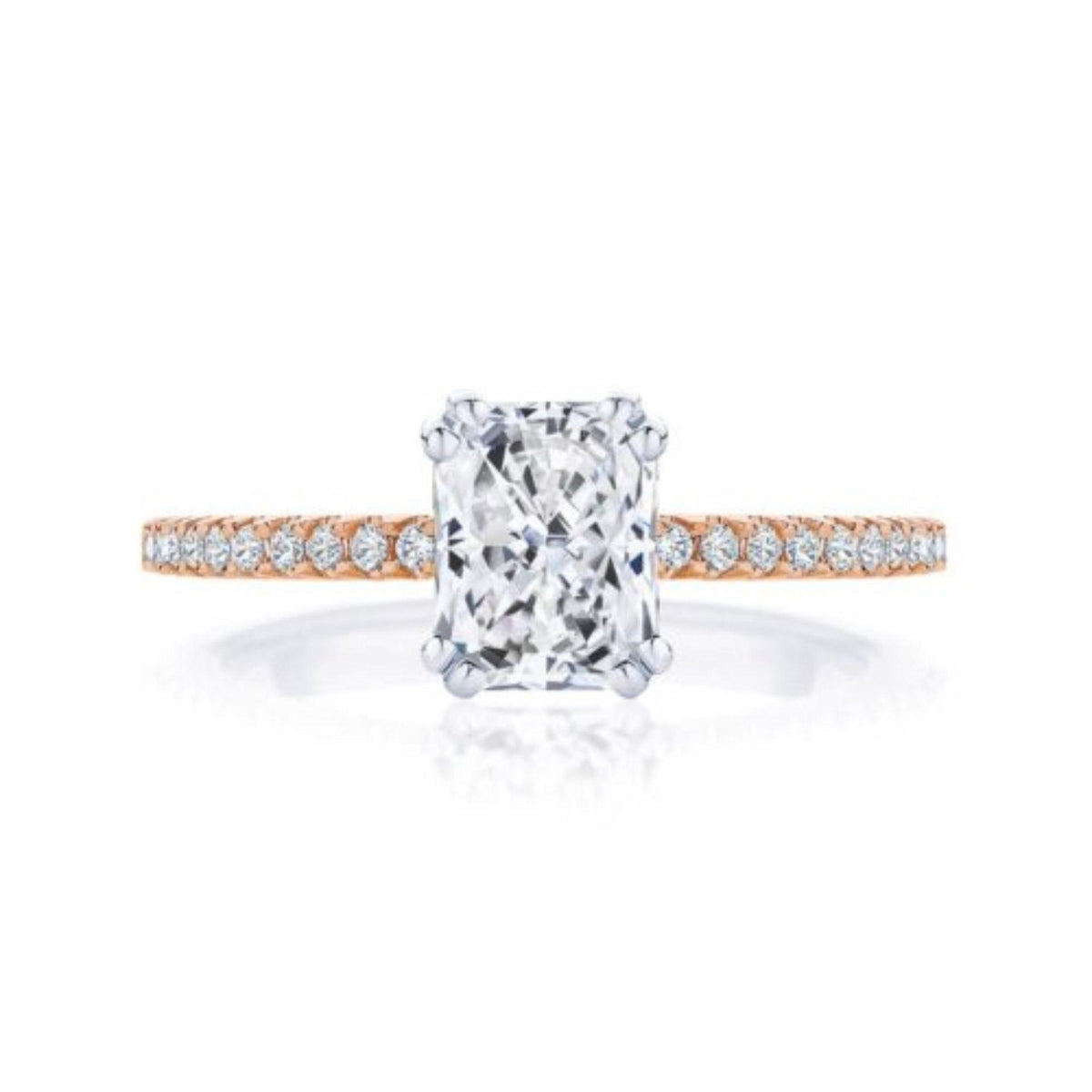 2.00 TCW Radiant Cut Solitaire With Accents Lab Grown Diamond Ring for Women