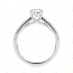 2.00 TCW Radiant Cut Solitaire With Accents Lab Grown Diamond Ring for Women