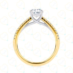 2.00 TCW Radiant Cut Solitaire With Accents Lab Grown Diamond Ring for Women