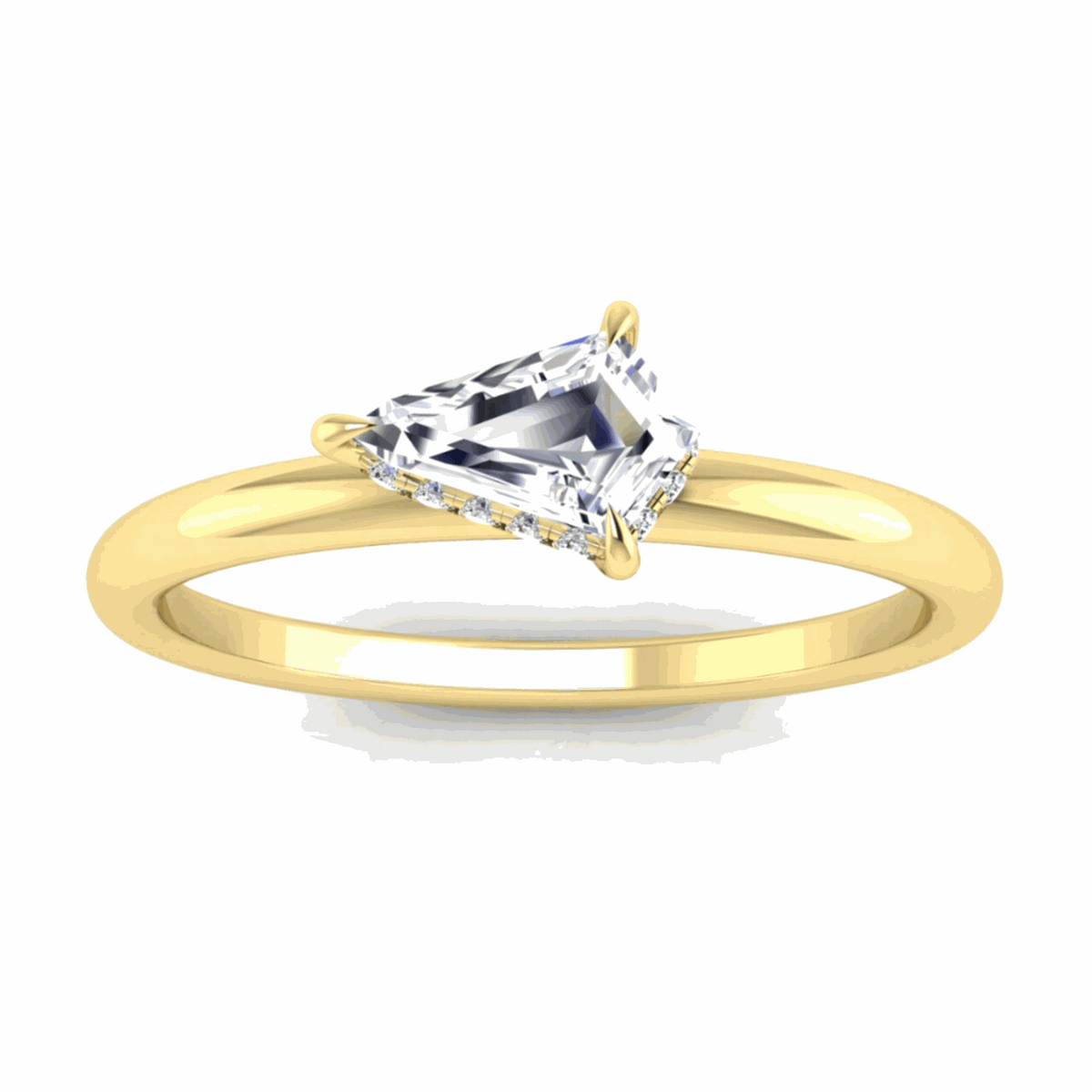 1.30 CTW Kite Cut Hidden Halo Lab Grown Diamond Ring for Women