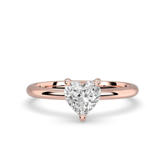 1.00 CTW Heart Cut Solitaire Lab Grown Diamond Ring for Women