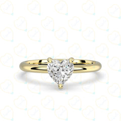 1.00 CTW Heart Cut Solitaire Lab Grown Diamond Ring for Women