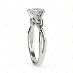 1.00 CTW Heart Cut Twisted Lab Grown Diamond Ring for Women