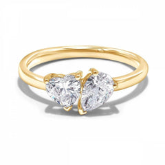 1.00 CTW Heart Cut Toi Et Moi Lab Grown Diamond Ring for Women