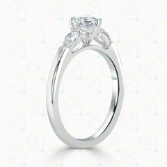 2.00 TCW Heart Cut 3 Stone Lab Grown Diamond Ring for Women