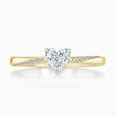 1.30 CTW Heart Cut Solitaire With Accents Lab Grown Diamond Ring for Women