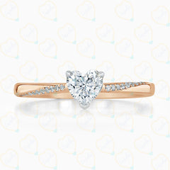 1.30 CTW Heart Cut Solitaire With Accents Lab Grown Diamond Ring for Women