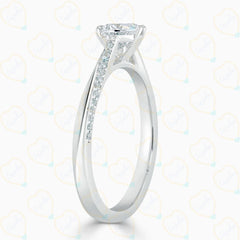 1.30 CTW Heart Cut Solitaire With Accents Lab Grown Diamond Ring for Women