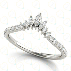 Marquise Cut Unique Lab Grown Diamond Ring for Women