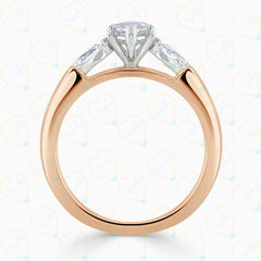 1.00 TCW Marquise Cut 3 Stone Lab Grown Diamond Ring for Women