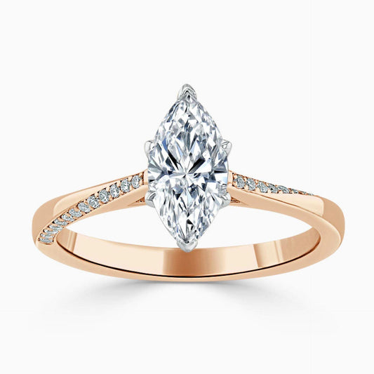 1.50 CTW Marquise Cut Solitaire With Accents Lab Grown Diamond Ring for Women