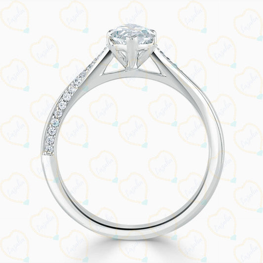 1.50 CTW Marquise Cut Solitaire With Accents Lab Grown Diamond Ring for Women