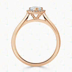 1.00 CTW Marquise Cut Halo Lab Grown Diamond Ring for Women