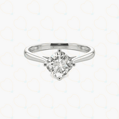 1.00 CTW Cushion Cut Solitaire Lab Grown Diamond Ring for Women