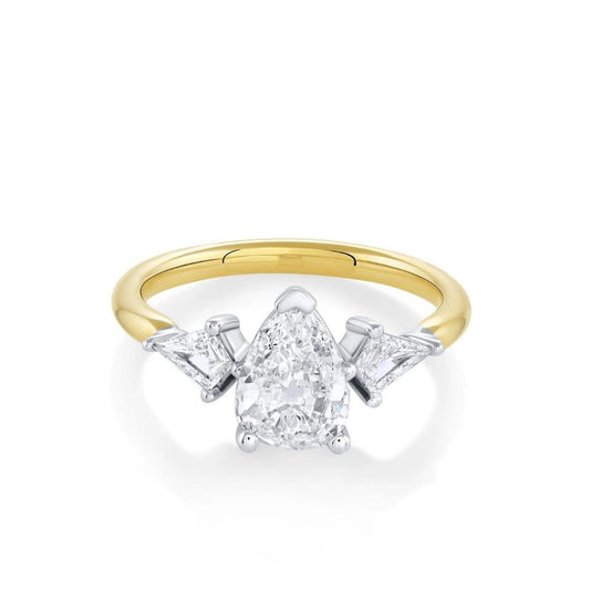 1.20 CTW Pear Cut-3 Stone Lab-Grown Diamond Ring for Women by Lazaha