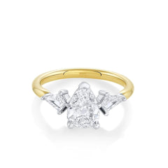 1.20 CTW Pear Cut-3 Stone Lab-Grown Diamond Ring for Women by Lazaha