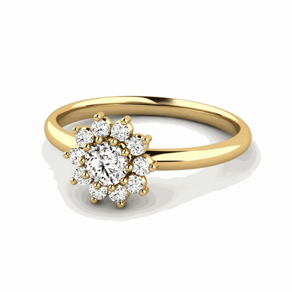 1.00 CTW Round Cut Halo Lab Grown Diamond Ring for Women