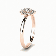 1.00 CTW Round Cut Halo Lab Grown Diamond Ring for Women