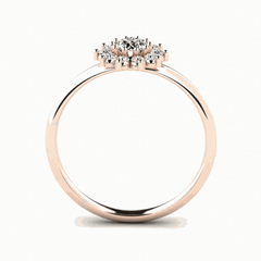 1.00 CTW Round Cut Halo Lab Grown Diamond Ring for Women