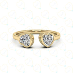 2.00 CTW Heart Cut Toi Et Moi Lab Grown Diamond Ring for Women