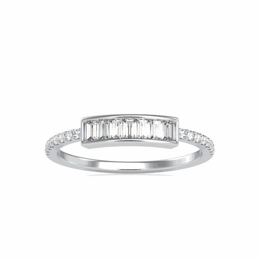 0.50 CTW Baguette Cut Half Eternity Lab Grown Diamond Ring for Women