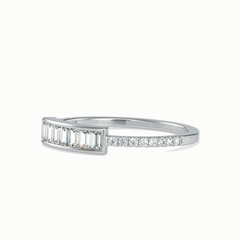 0.50 CTW Baguette Cut Half Eternity Lab Grown Diamond Ring for Women