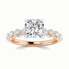 1.50 CTW Cushion Cut Solitaire With Accents Lab Grown Diamond Ring for Women