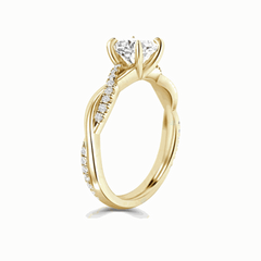 2.50 CTW Cushion Cut Twisted Lab Grown Diamond Ring for Women