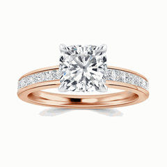 1.50 CTW Cushion Cut-Solitaire With Accents Lab-Grown Diamond Ring for Women by Lazaha