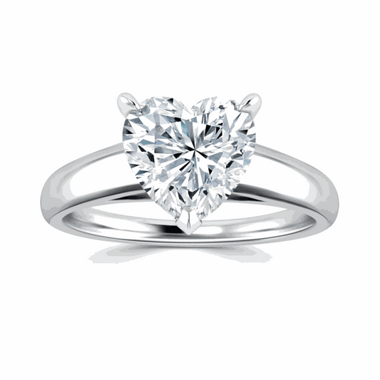 1.00 CTW Heart Cut-Solitaire Lab-Grown Diamond Ring for Women by Lazaha