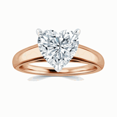 1.00 CTW Heart Cut-Solitaire Lab-Grown Diamond Ring for Women by Lazaha