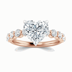 1.50 TCW Heart Cut Solitaire With Accents Lab Grown Diamond Ring for Women