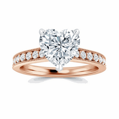 1.50 TCW Heart Cut-Solitaire With Accents Lab-Grown Diamond Ring for Women by Lazaha