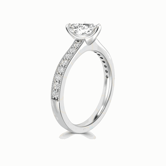 1.50 TCW Heart Cut-Solitaire With Accents Lab-Grown Diamond Ring for Women by Lazaha