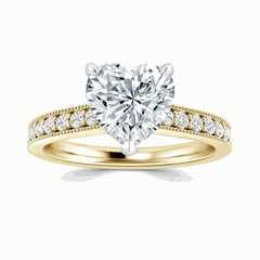 1.50 TCW Heart Cut-Solitaire With Accents Lab-Grown Diamond Ring for Women by Lazaha