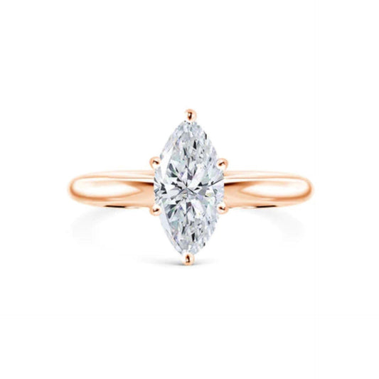 1.00 CTW Marquise Cut-Solitaire Lab-Grown Diamond Ring for Women by Lazaha