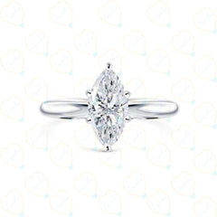 1.00 CTW Marquise Cut-Solitaire Lab-Grown Diamond Ring for Women by Lazaha