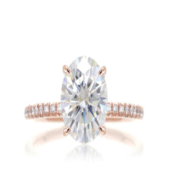 1.30 TCW Oval Cut Hidden Halo Lab Grown Diamond Ring for Women